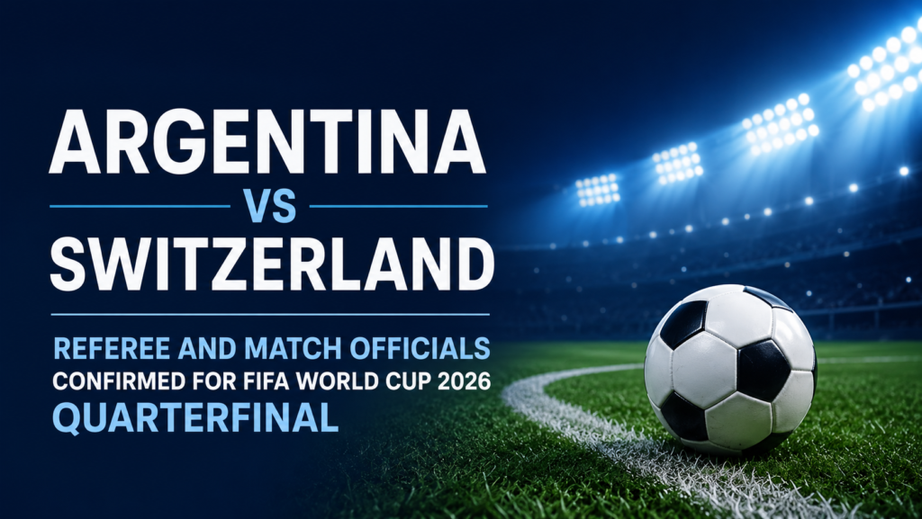 Argentina vs Switzerland Referee and Match Officials Confirmed for FIFA World Cup 2026 Quarterfinal